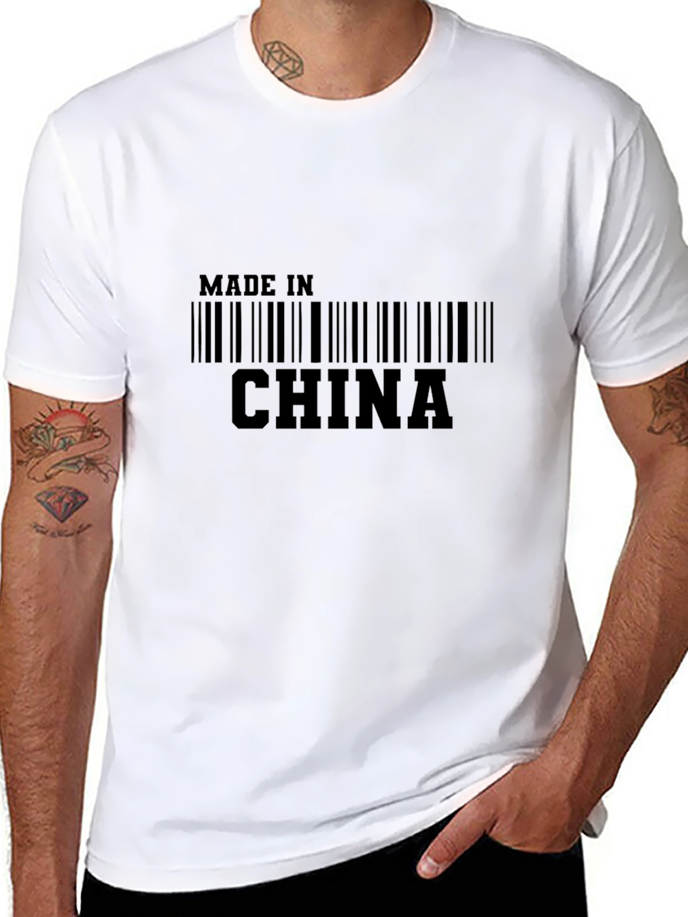 Made in China Barcode Graphic Tee