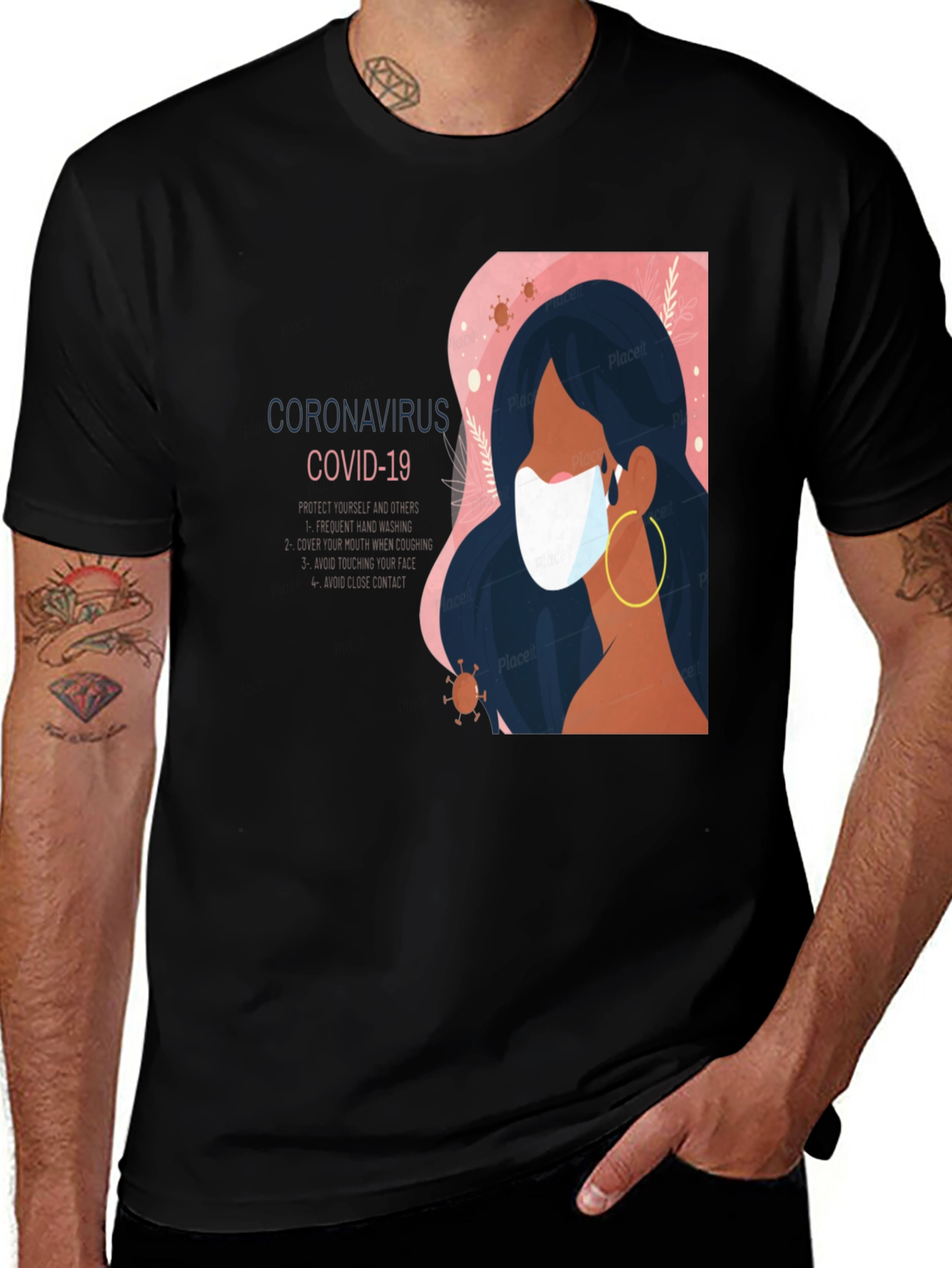 Stylish COVID-19 Mask T-Shirt