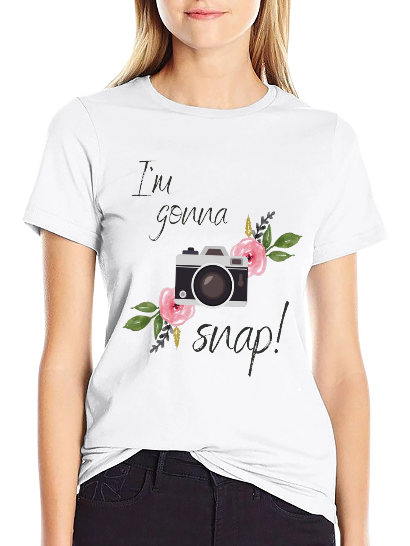 Im Gonna Snap! Floral Camera Graphic Tee