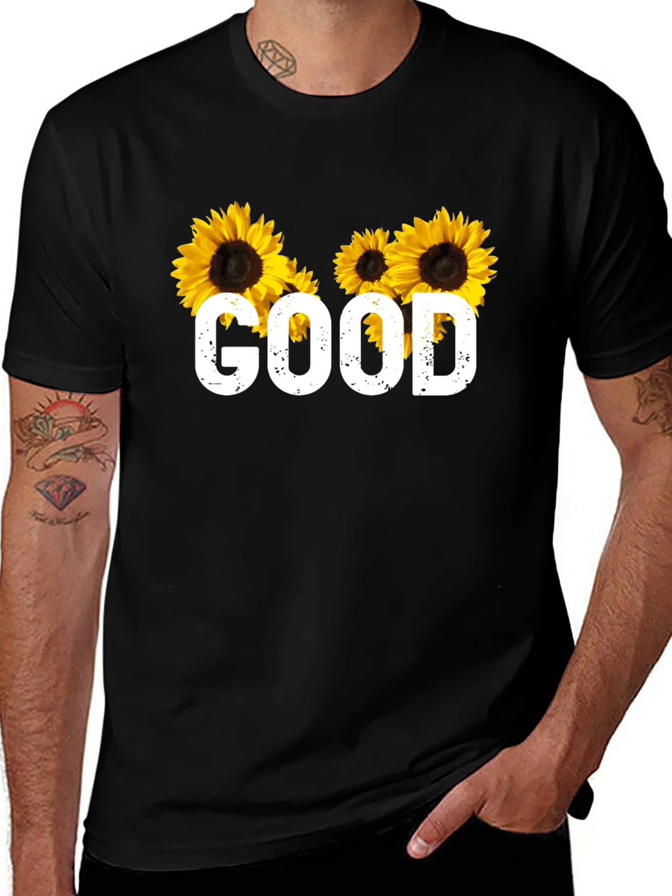 Sunflower Graphic T-Shirt - Good Vibes Only