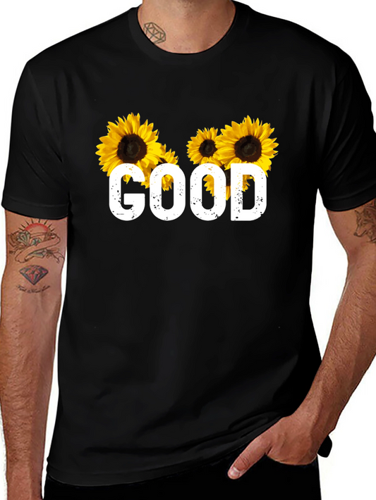 Sunflower Graphic T-Shirt - Good Vibes Only