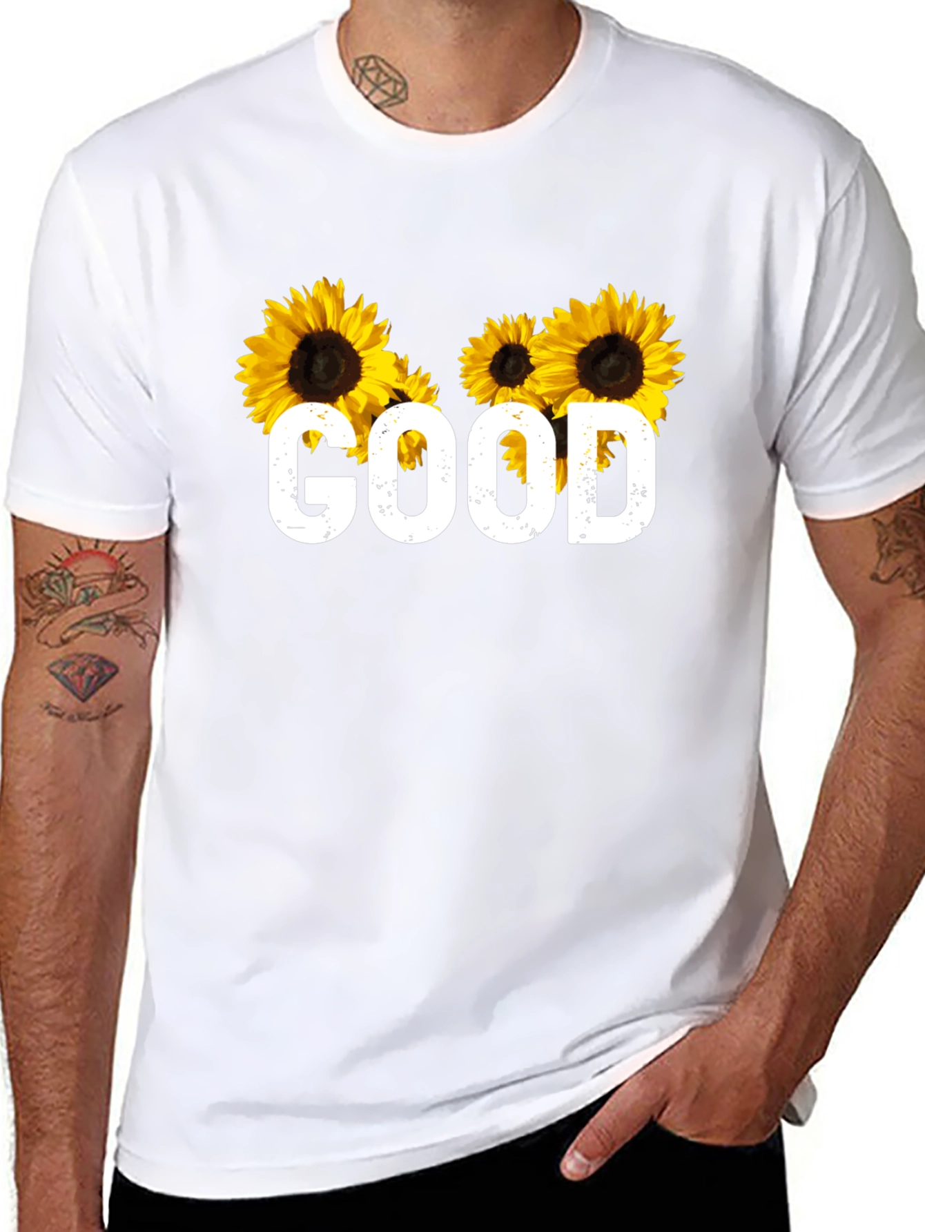 Sunflower Graphic T-Shirt - Good Vibes Only