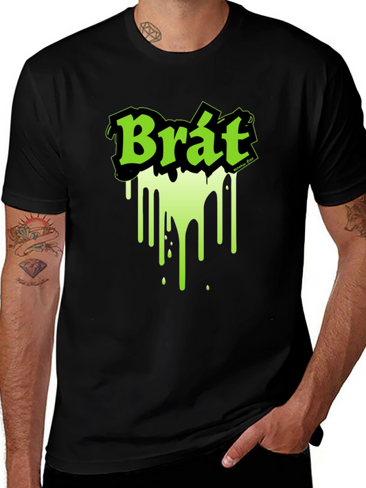 Brat Graphic Tee - Black T-Shirt with Neon Green Design