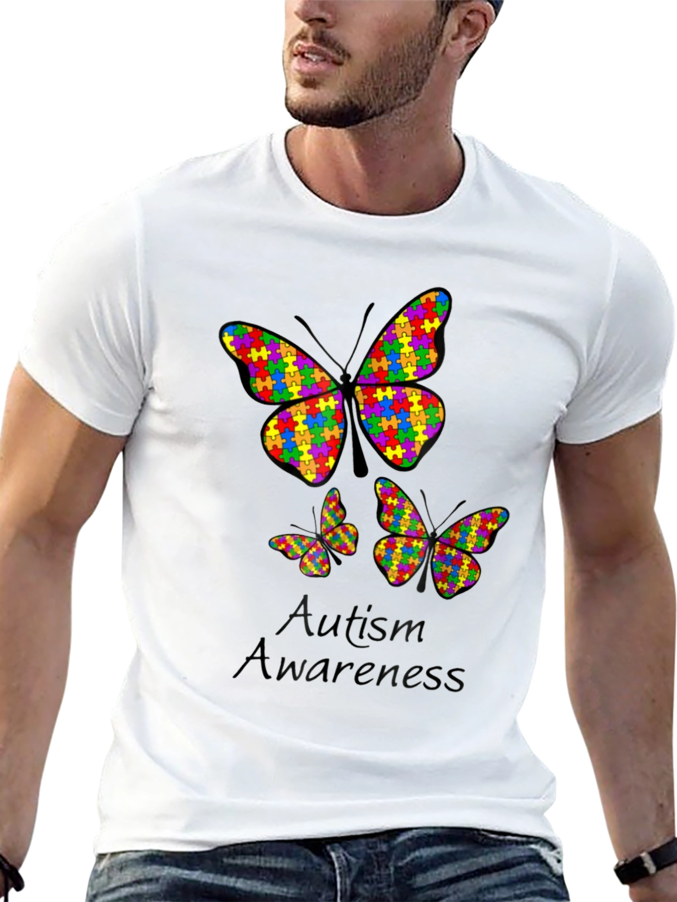 Autism Awareness Butterfly Puzzle T-Shirt