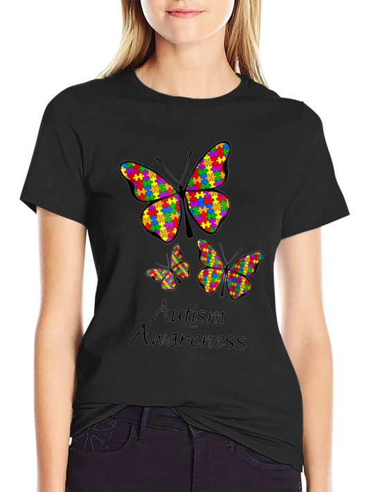 Autism Awareness Butterfly Puzzle T-Shirt