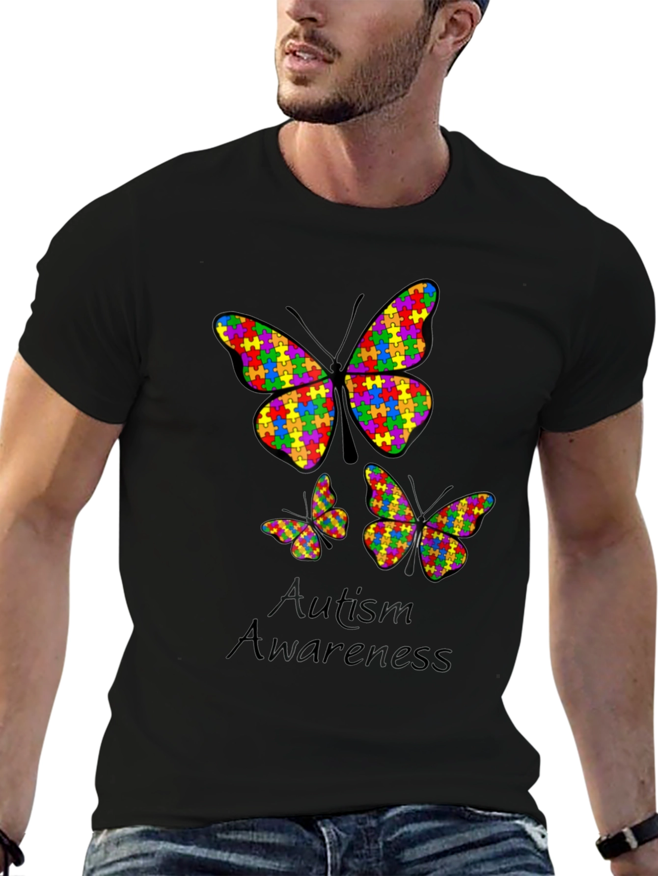 Autism Awareness Butterfly Puzzle T-Shirt