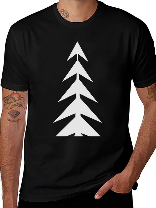Geometric Tree Graphic Tee - Modern Minimalist Design