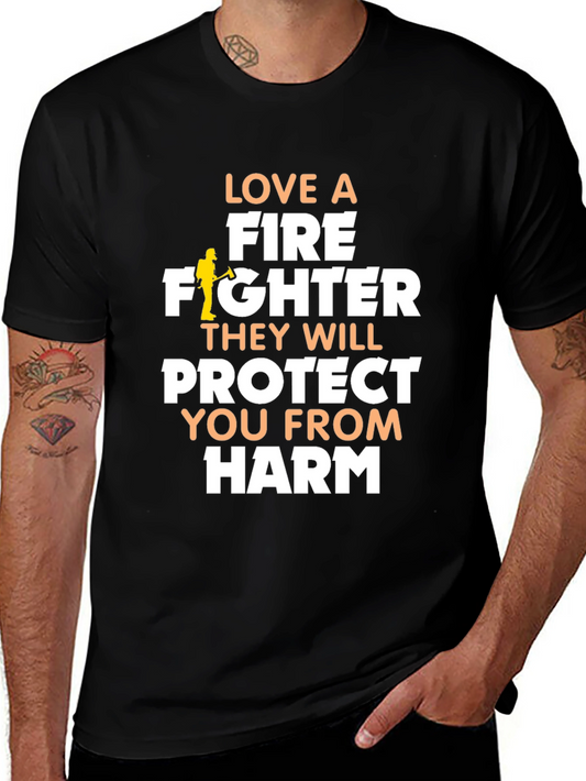Love a Firefighter Graphic T-Shirt