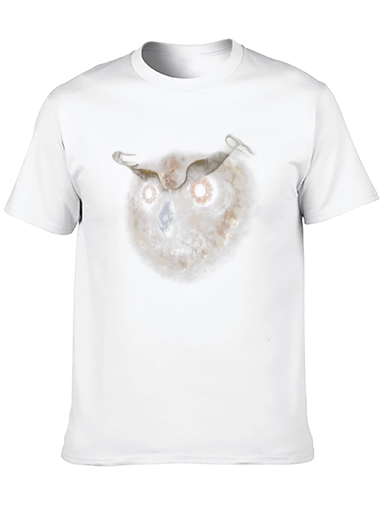 Owl Smoke Art Black T-Shirt