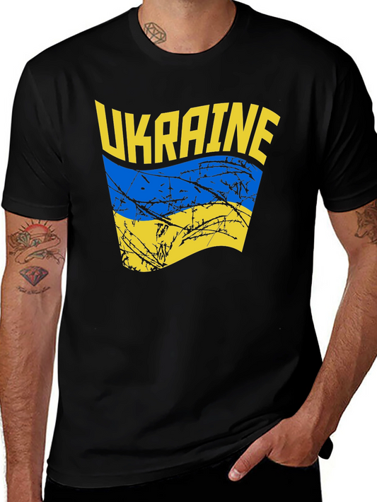 Ukraine Flag Graphic Black T-Shirt