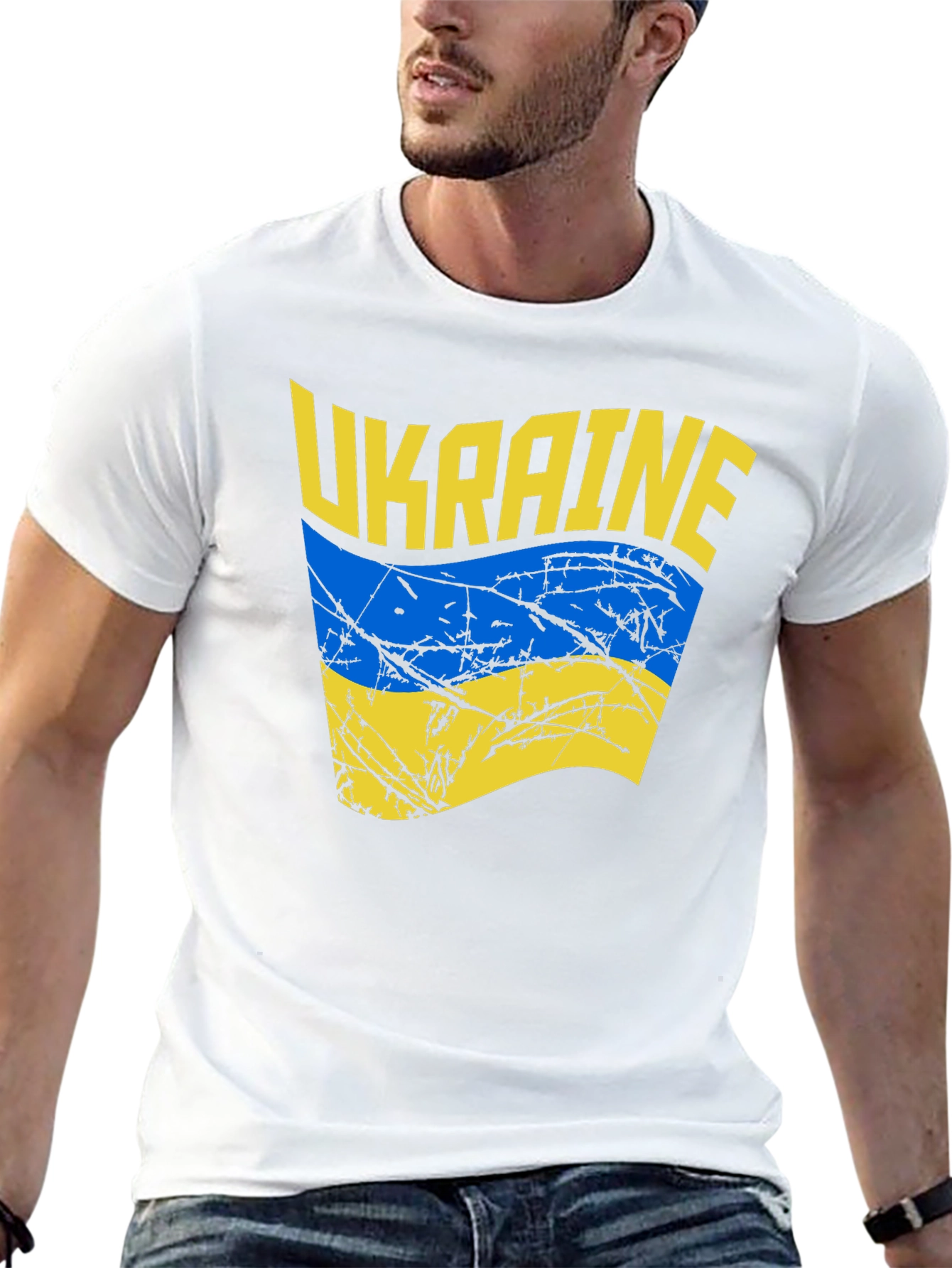 Ukraine Flag Graphic Black T-Shirt