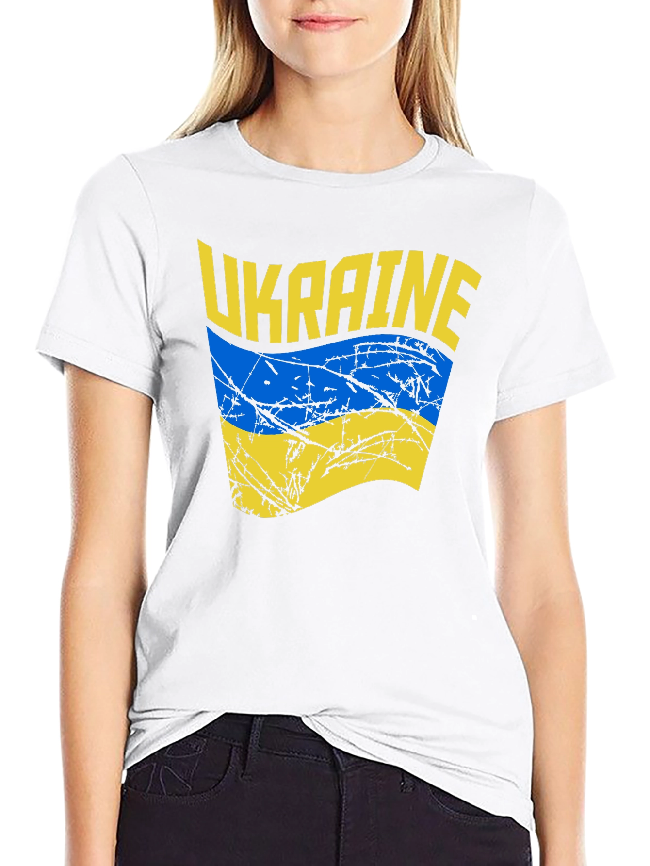 Ukraine Flag Graphic Black T-Shirt