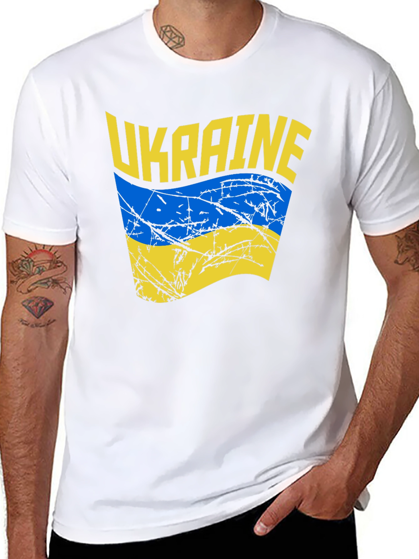 Ukraine Flag Graphic Black T-Shirt