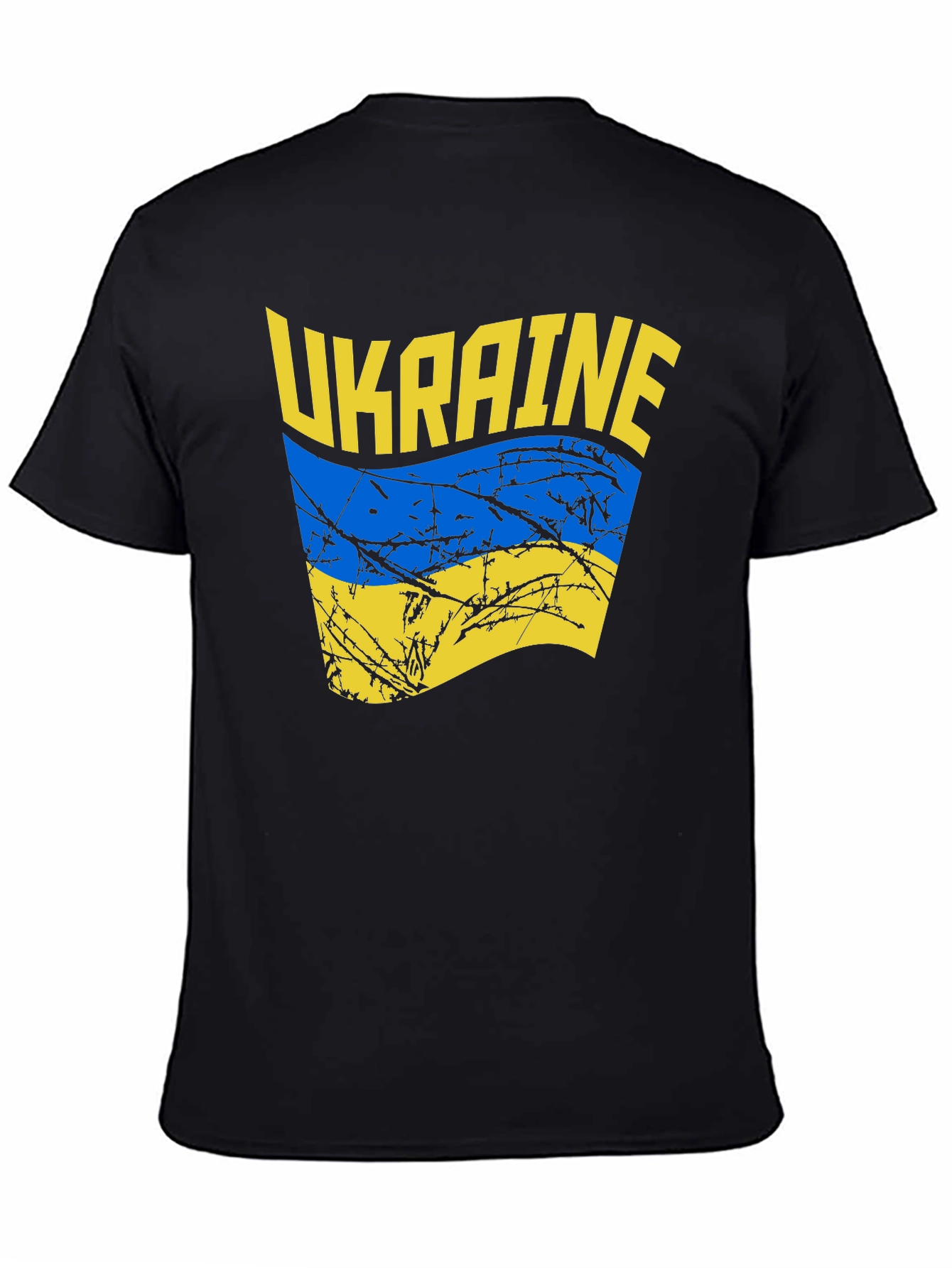 Ukraine Flag Graphic Black T-Shirt