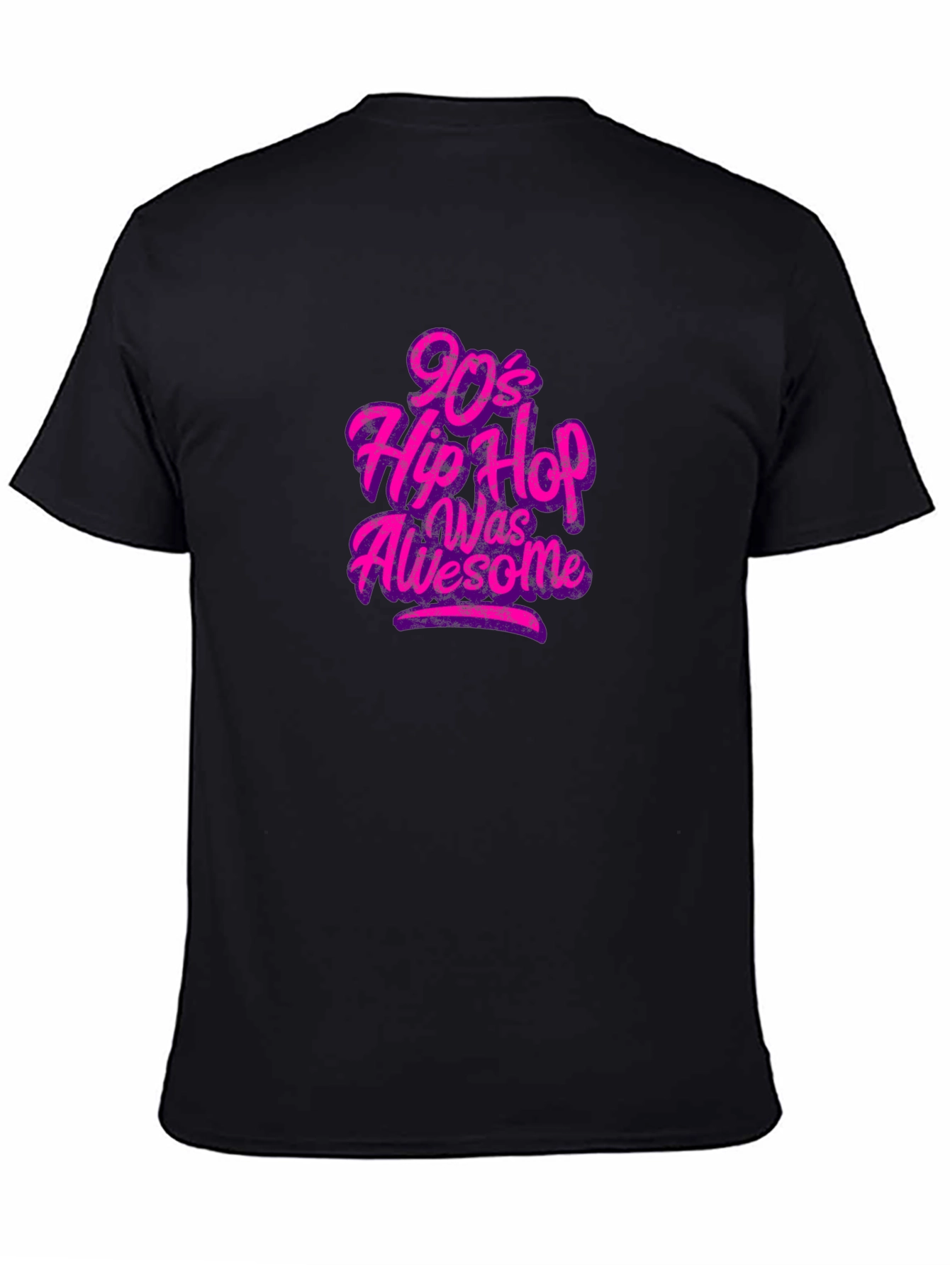 90s Hip Hop Was Awesome Black Graphic Tee