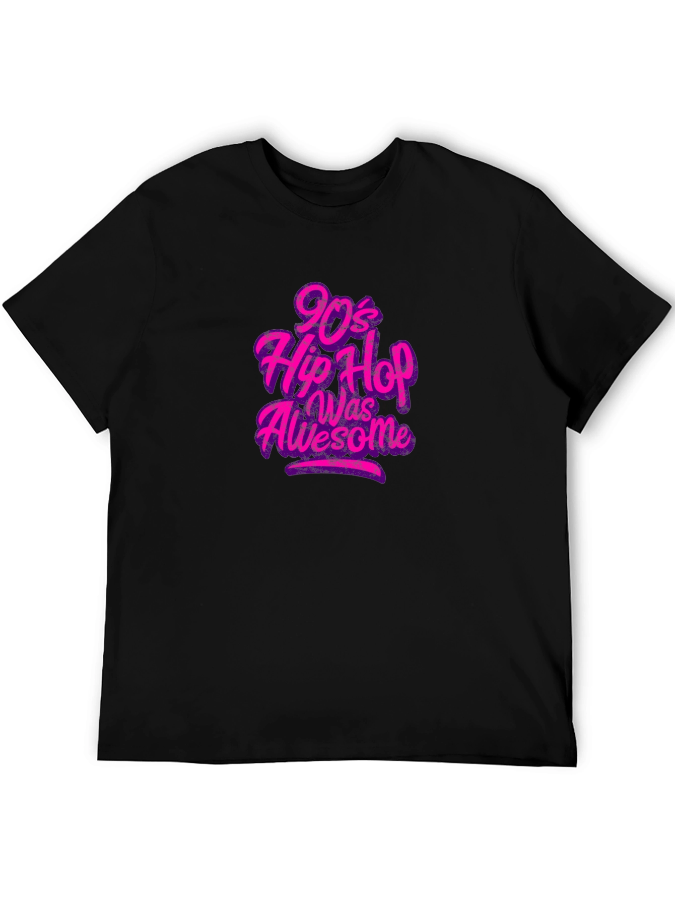 90s Hip Hop Was Awesome Black Graphic Tee
