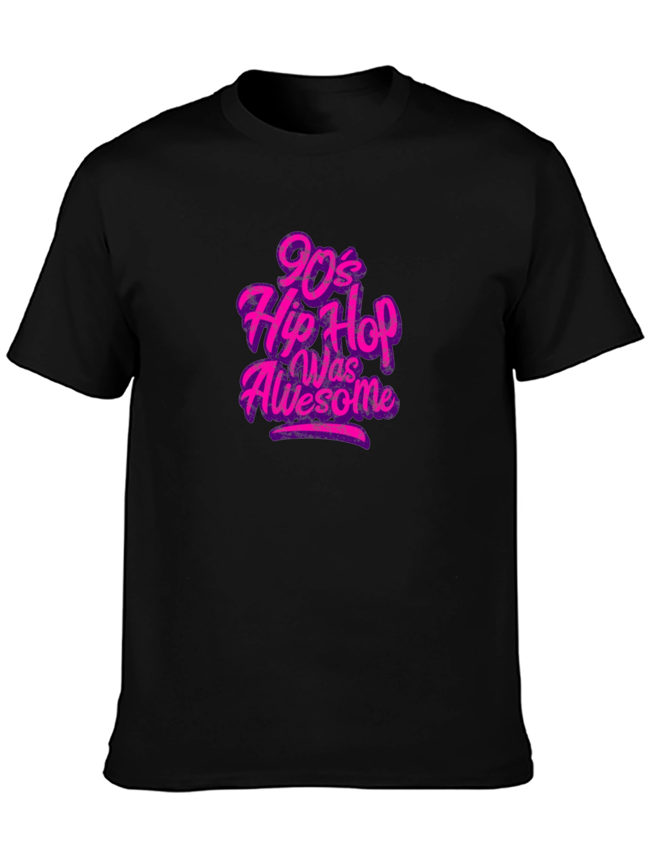 90s Hip Hop Was Awesome Black Graphic Tee