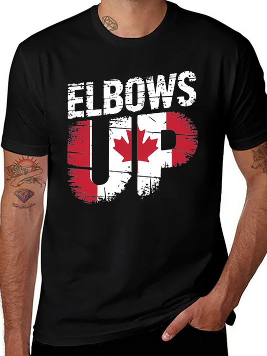Elbows Up Canada Flag Graphic T-Shirt