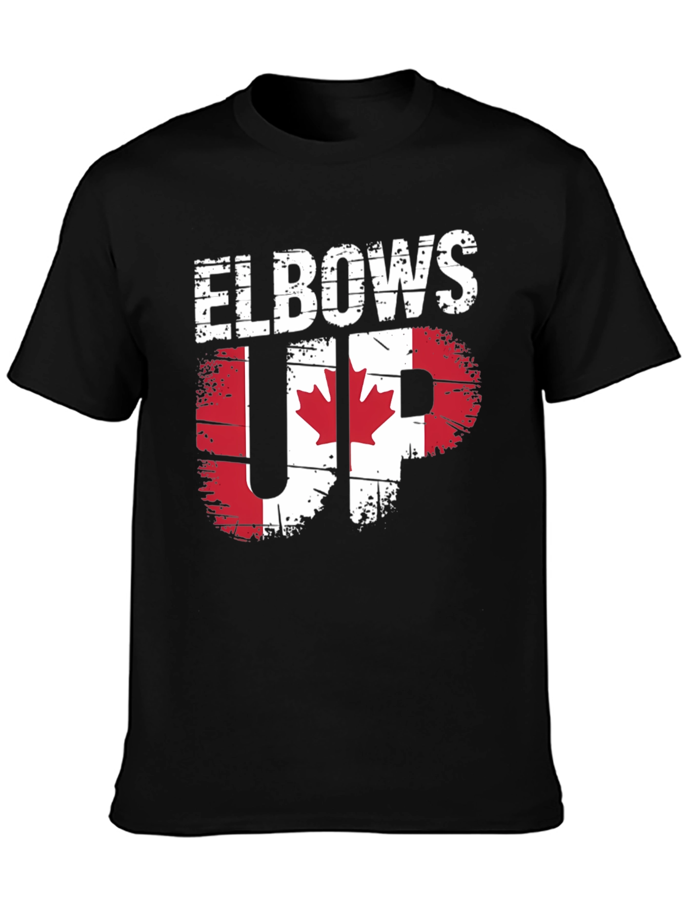 Elbows Up Canada Flag Graphic T-Shirt