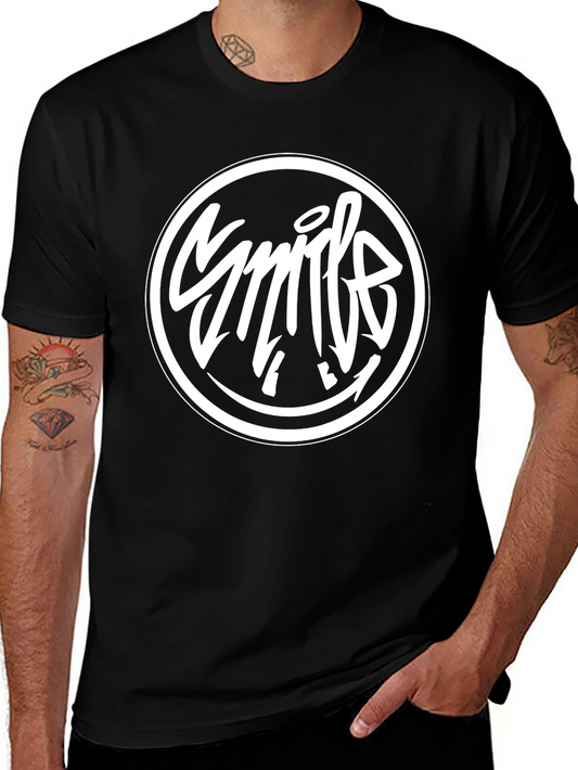 Smile Graphic Black T-Shirt - Trendy Casual Tee