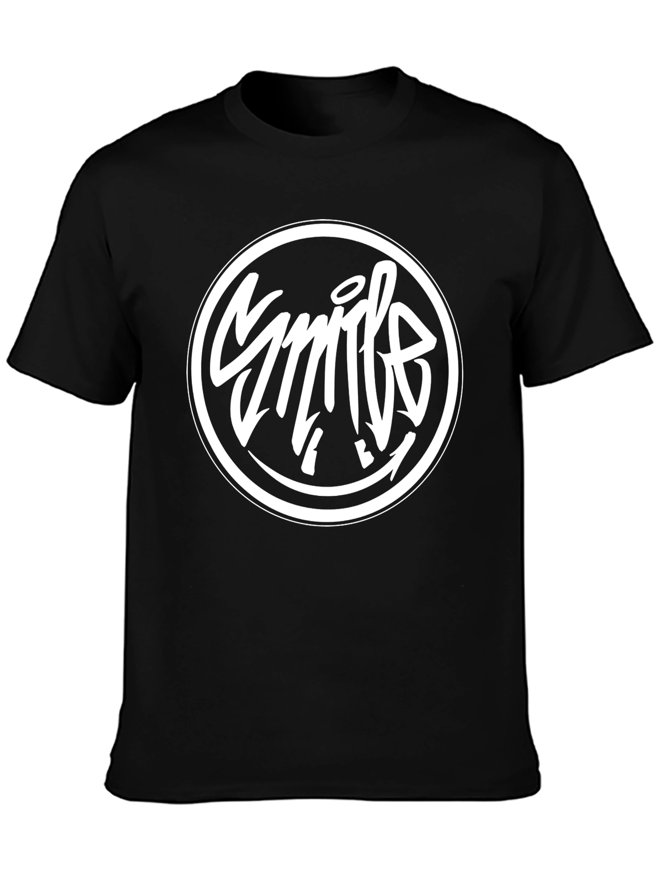 Smile Graphic Black T-Shirt - Trendy Casual Tee