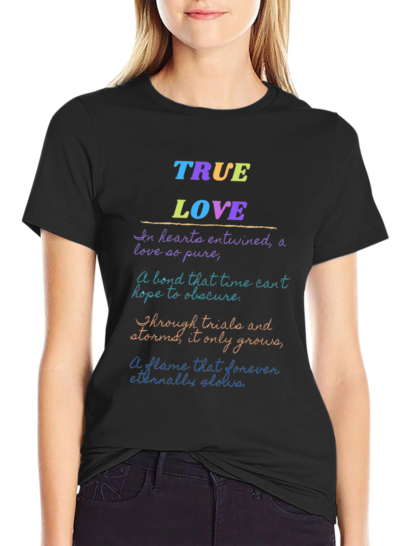 True Love Poem Graphic Tee - Soft Cotton Blend