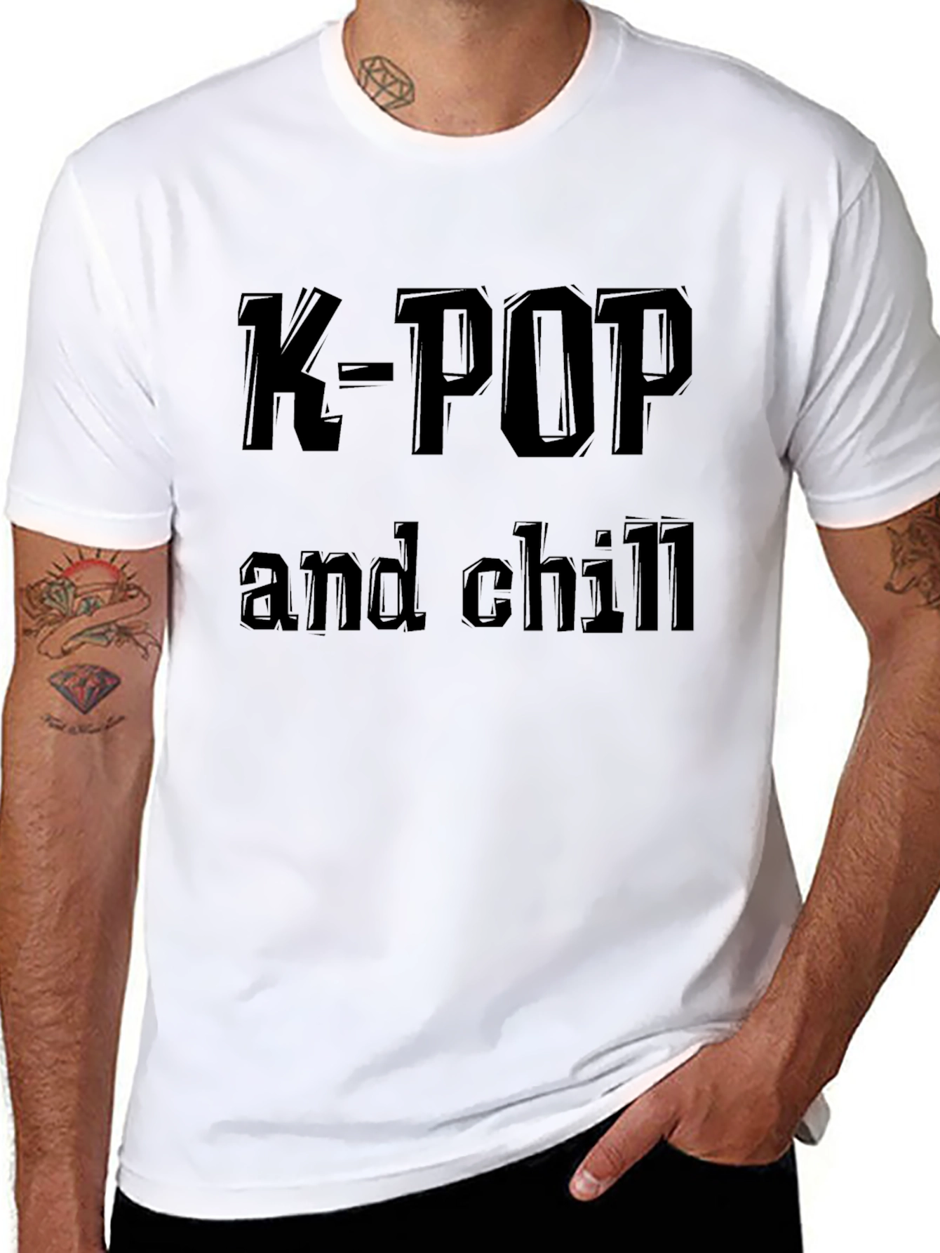 K-Pop and Chill Black Graphic Tee
