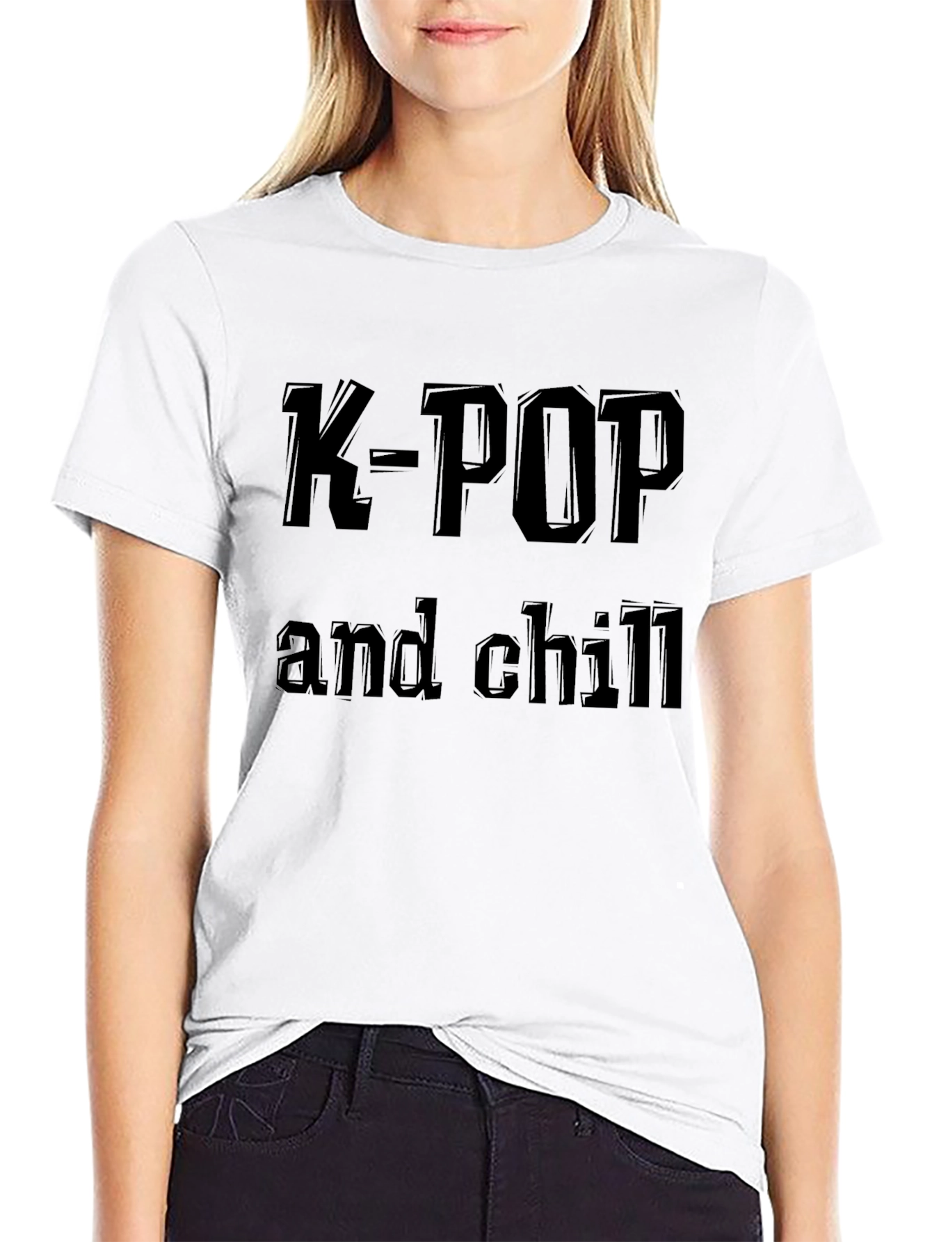 K-Pop and Chill Black Graphic Tee