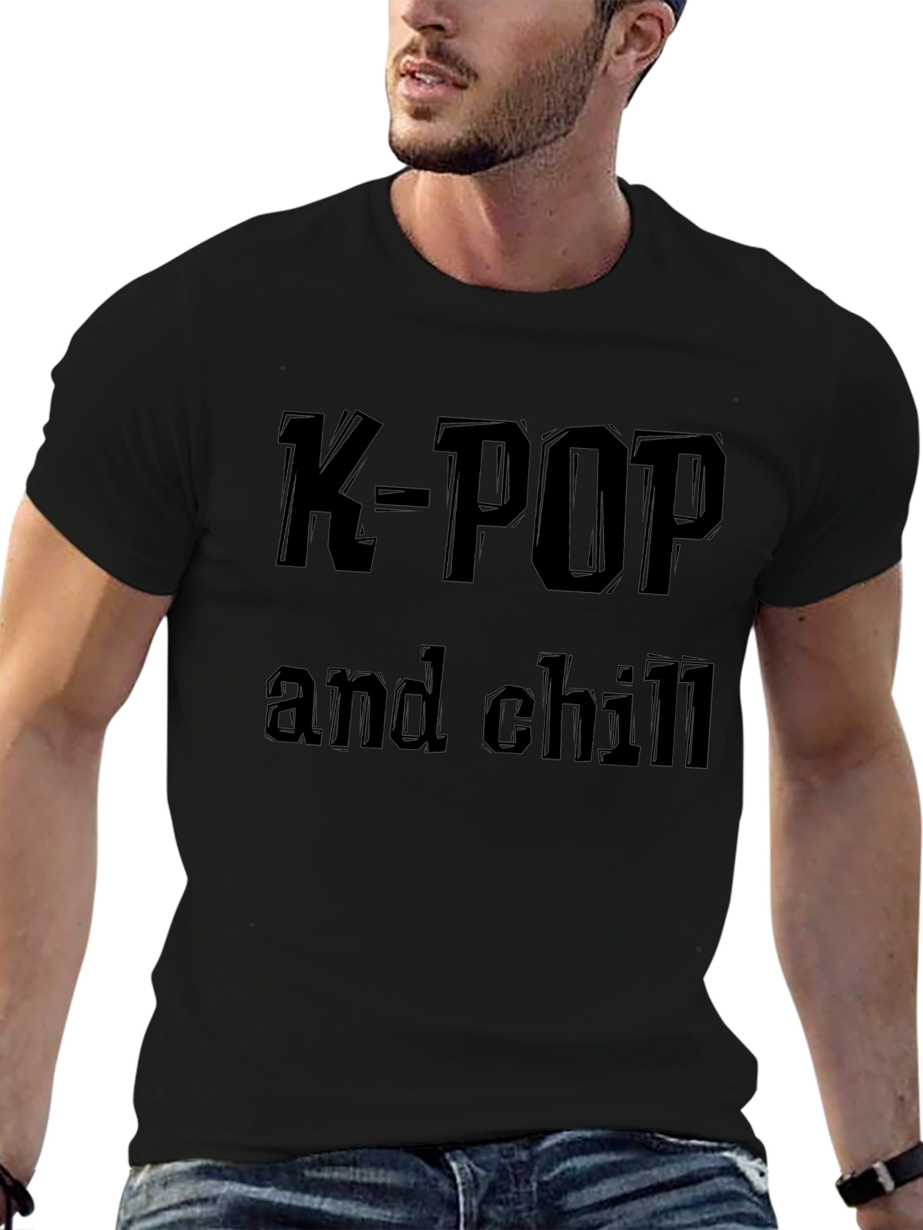 K-Pop and Chill Black Graphic Tee