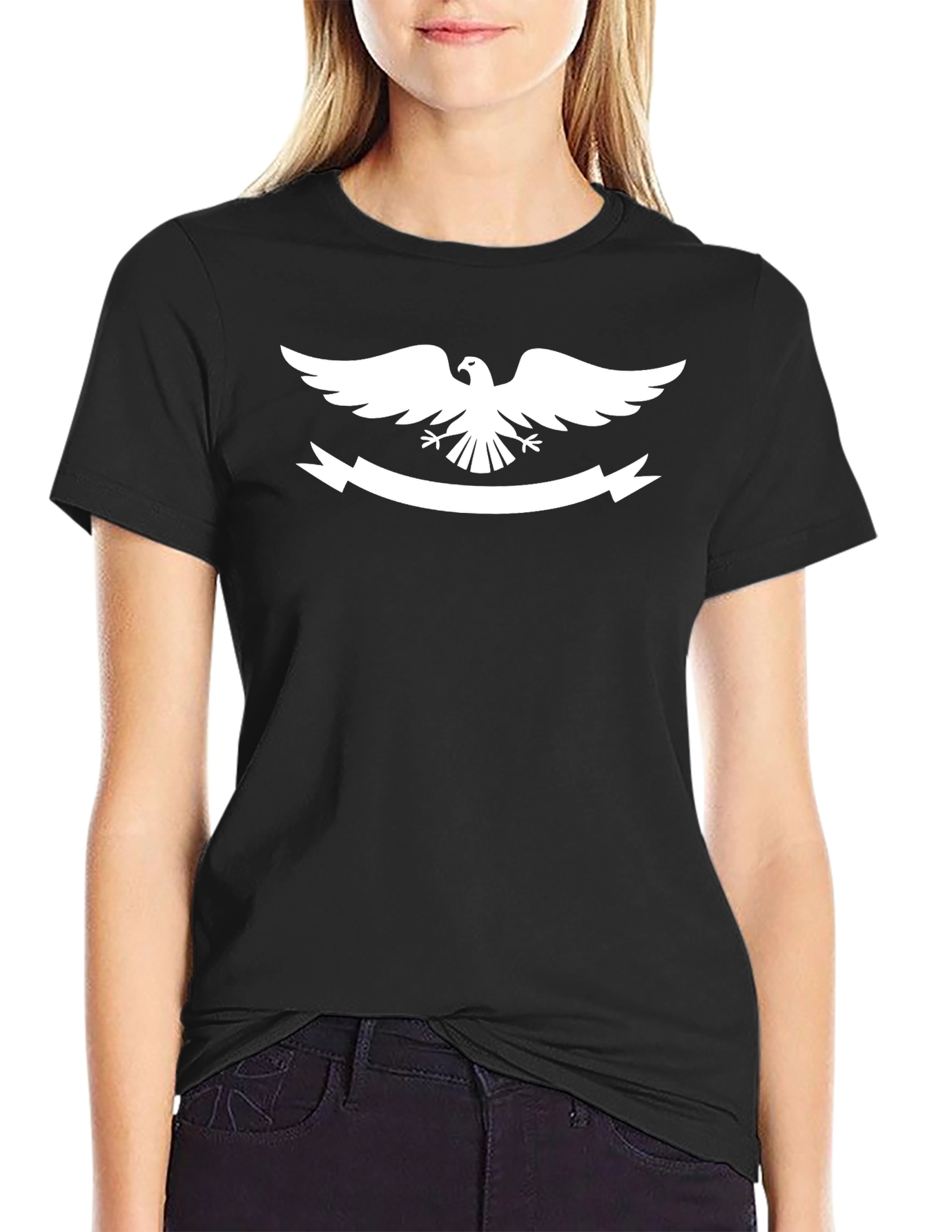 Eagle Crest Graphic Tee - Classic Black Cotton T-Shirt