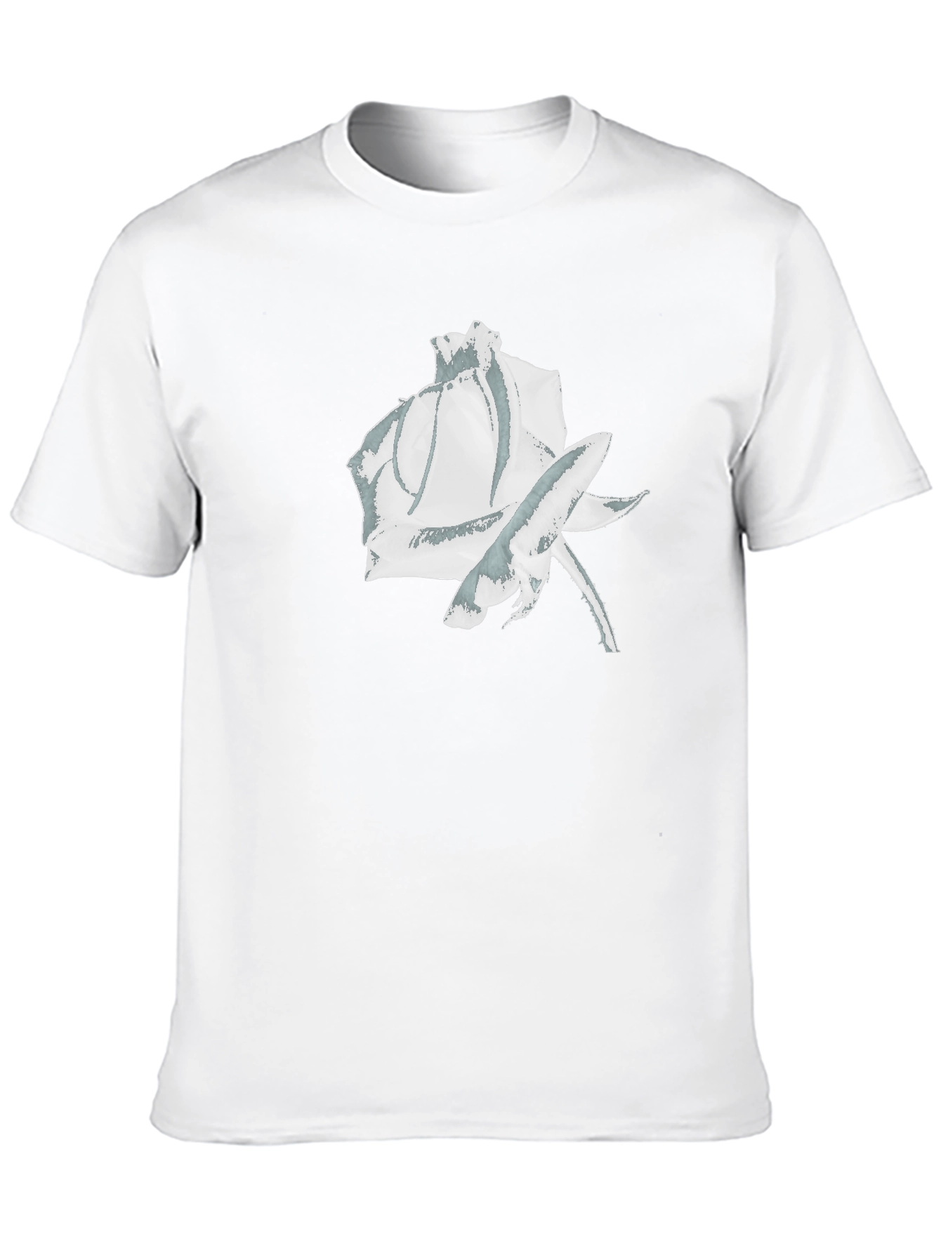 Monochrome Rose Graphic Tee - Stylish & Modern