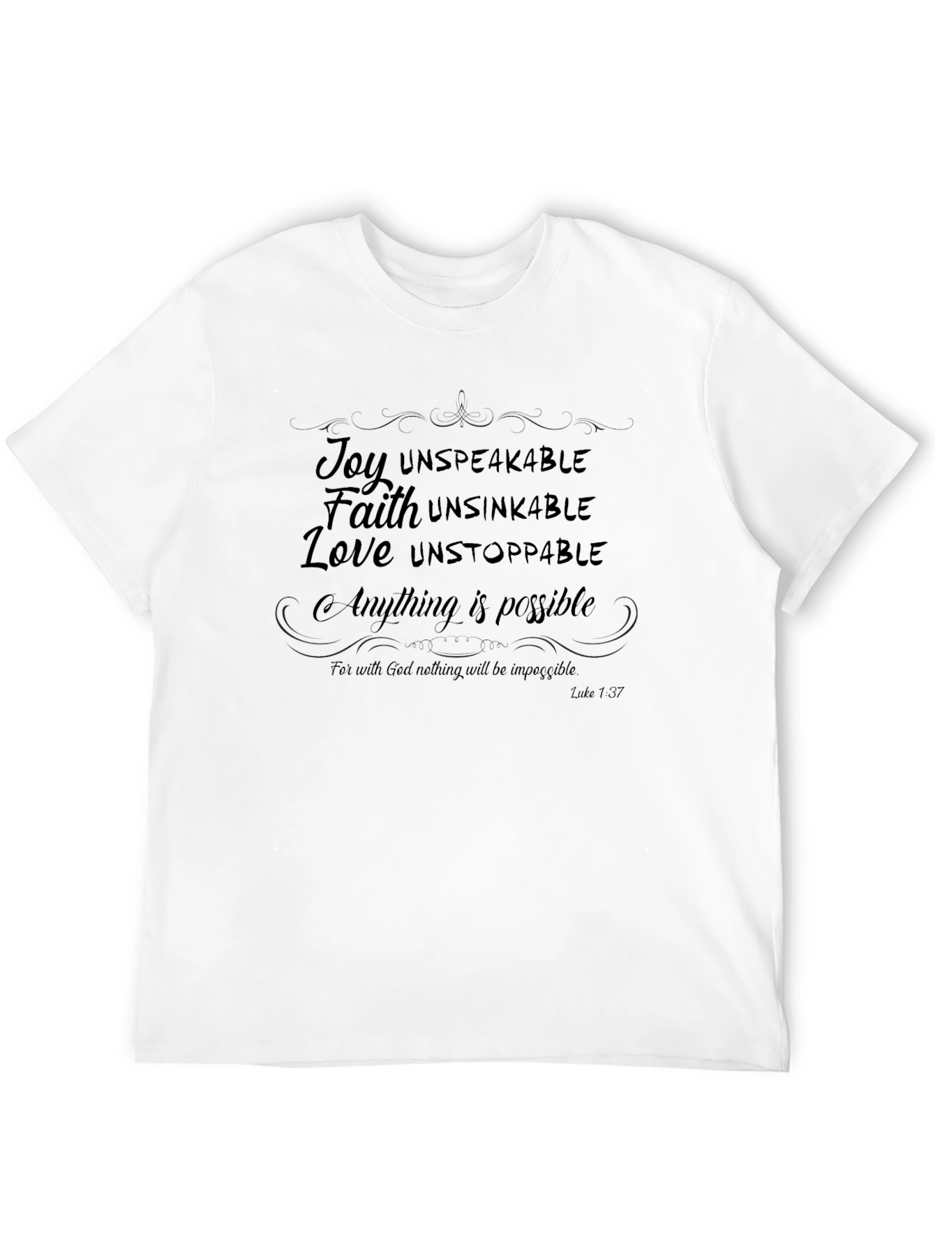 Inspirational Christian T-Shirt: Joy Faith Love