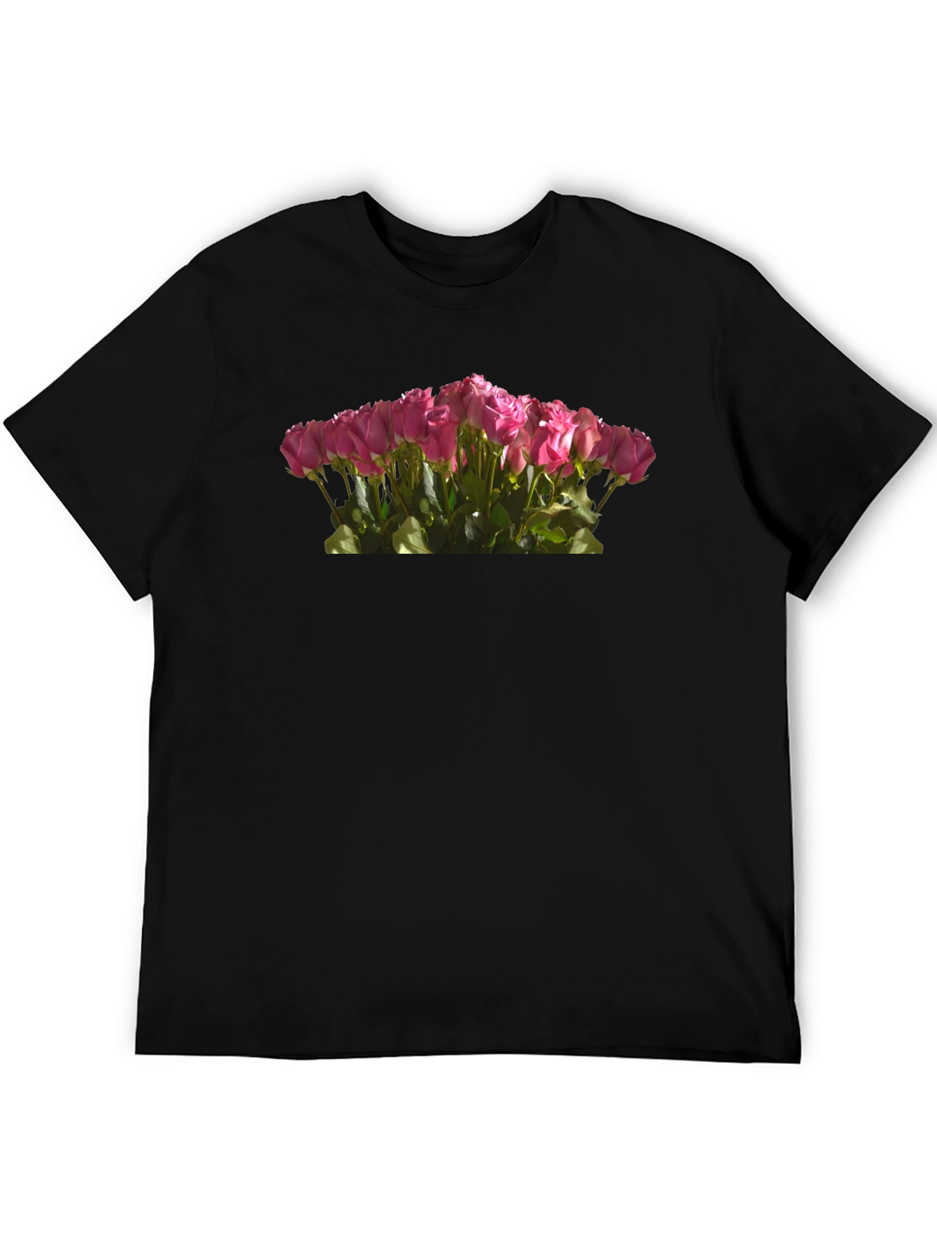 Roses Bouquet Black T-Shirt