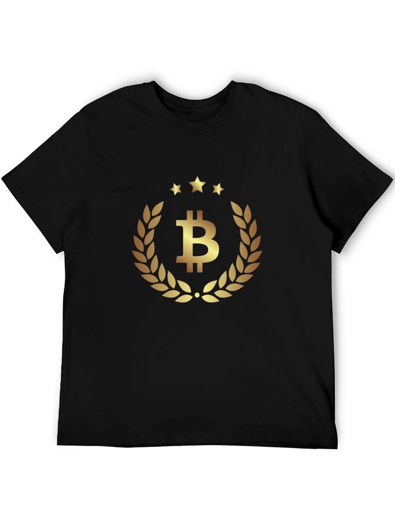 Bitcoin Laurel Wreath T-Shirt - Crypto Currency Tee