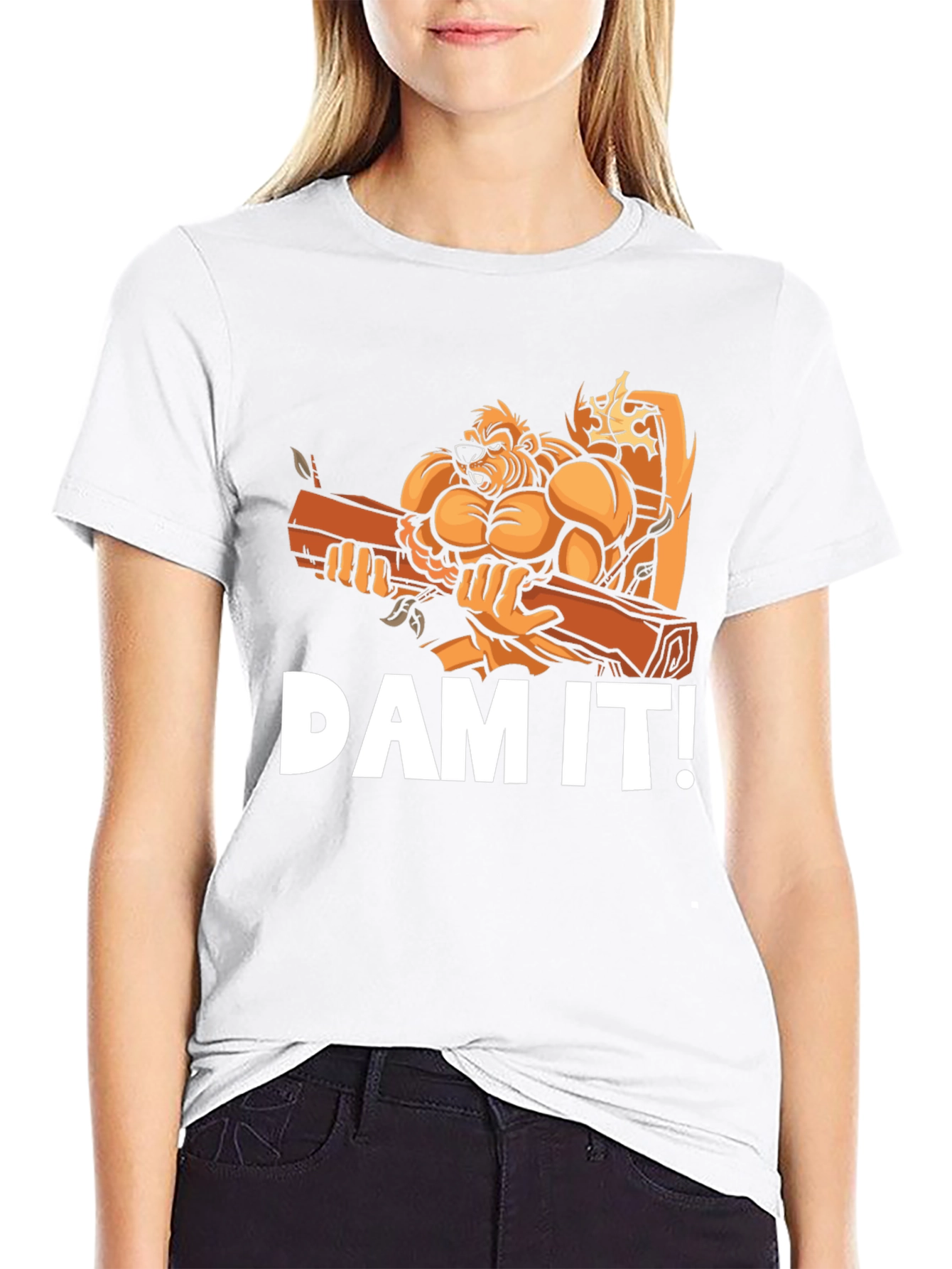 Funny Beaver DAM IT! Graphic T-Shirt