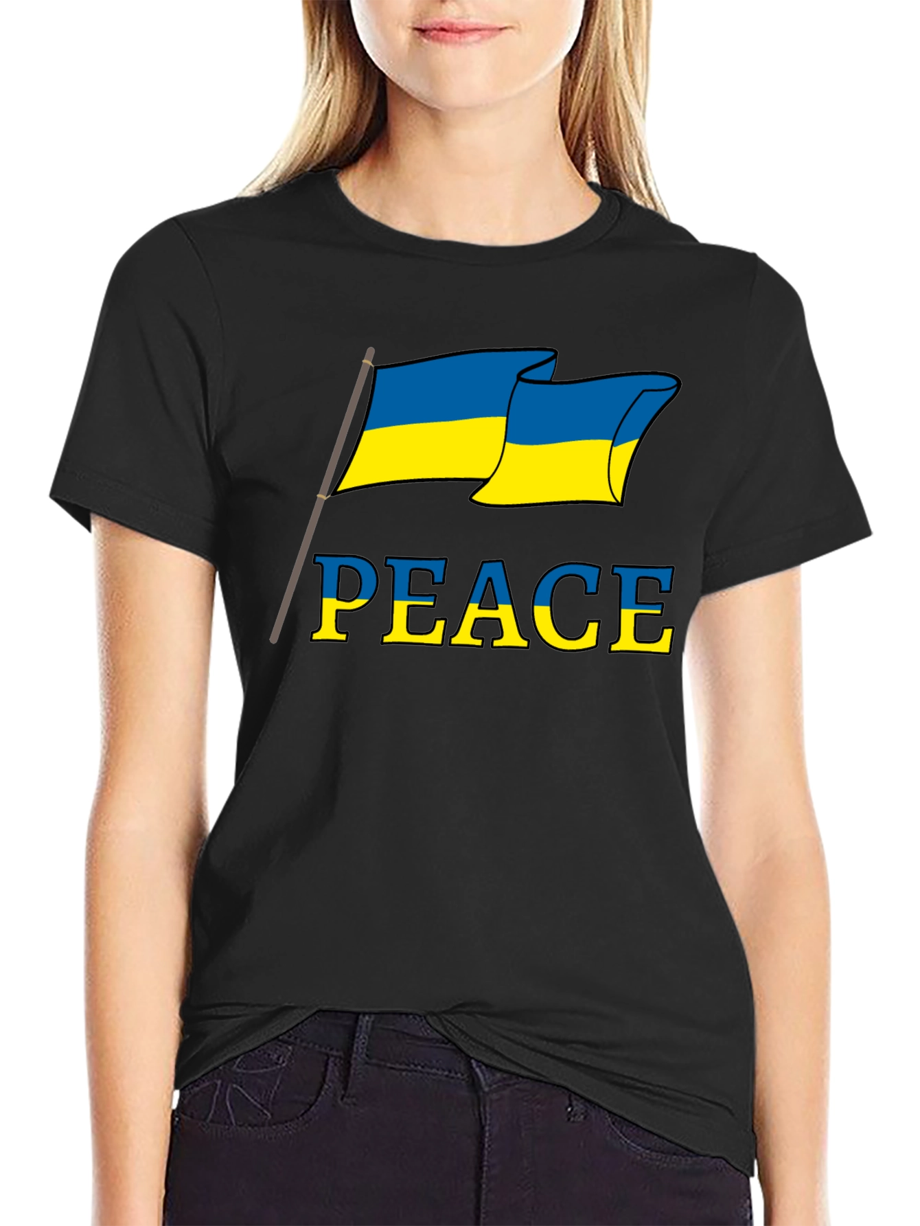 Ukraine Peace Flag Graphic T-Shirt