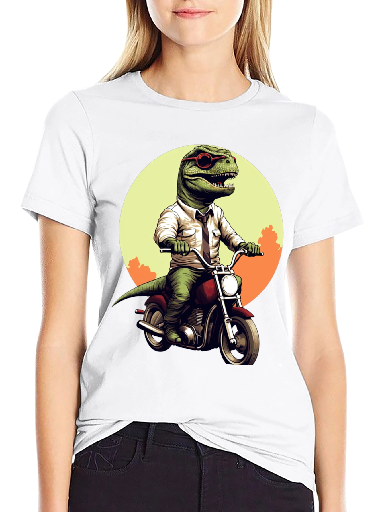 Dino Rider T-Shirt: Cool T-Rex on Motorcycle Tee