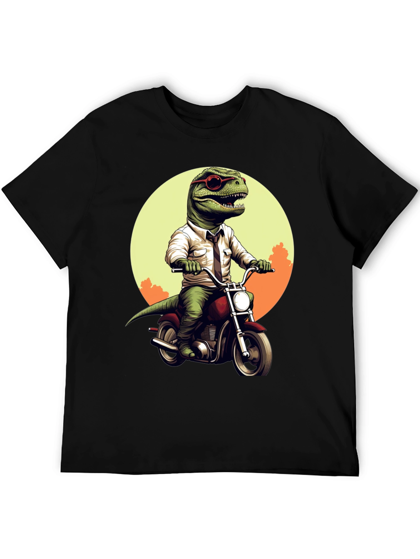 Dino Rider T-Shirt: Cool T-Rex on Motorcycle Tee
