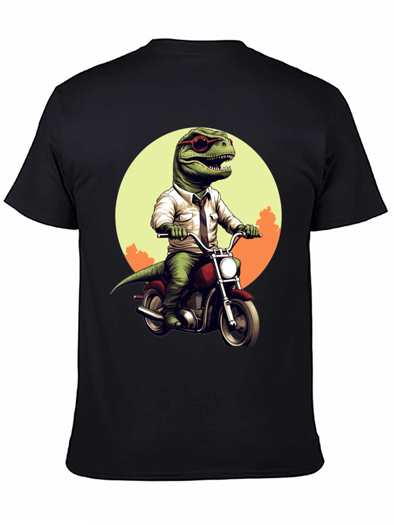 Dino Rider T-Shirt: Cool T-Rex on Motorcycle Tee