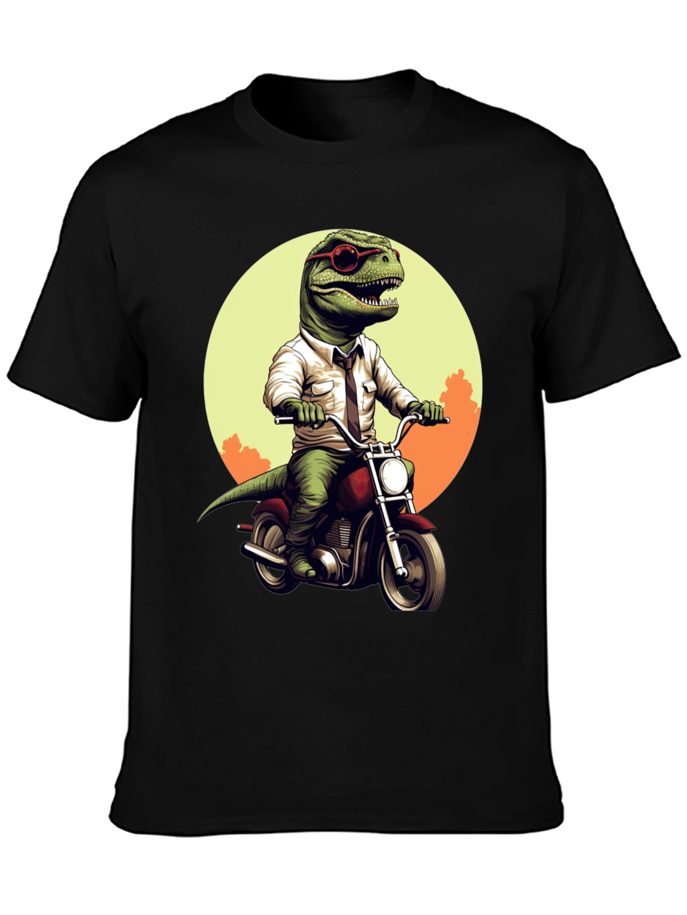 Dino Rider T-Shirt: Cool T-Rex on Motorcycle Tee