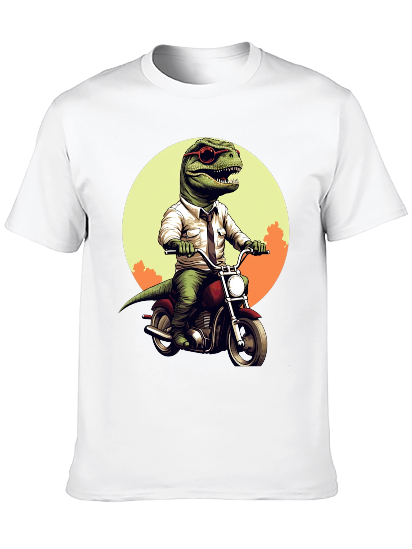 Dino Rider T-Shirt: Cool T-Rex on Motorcycle Tee