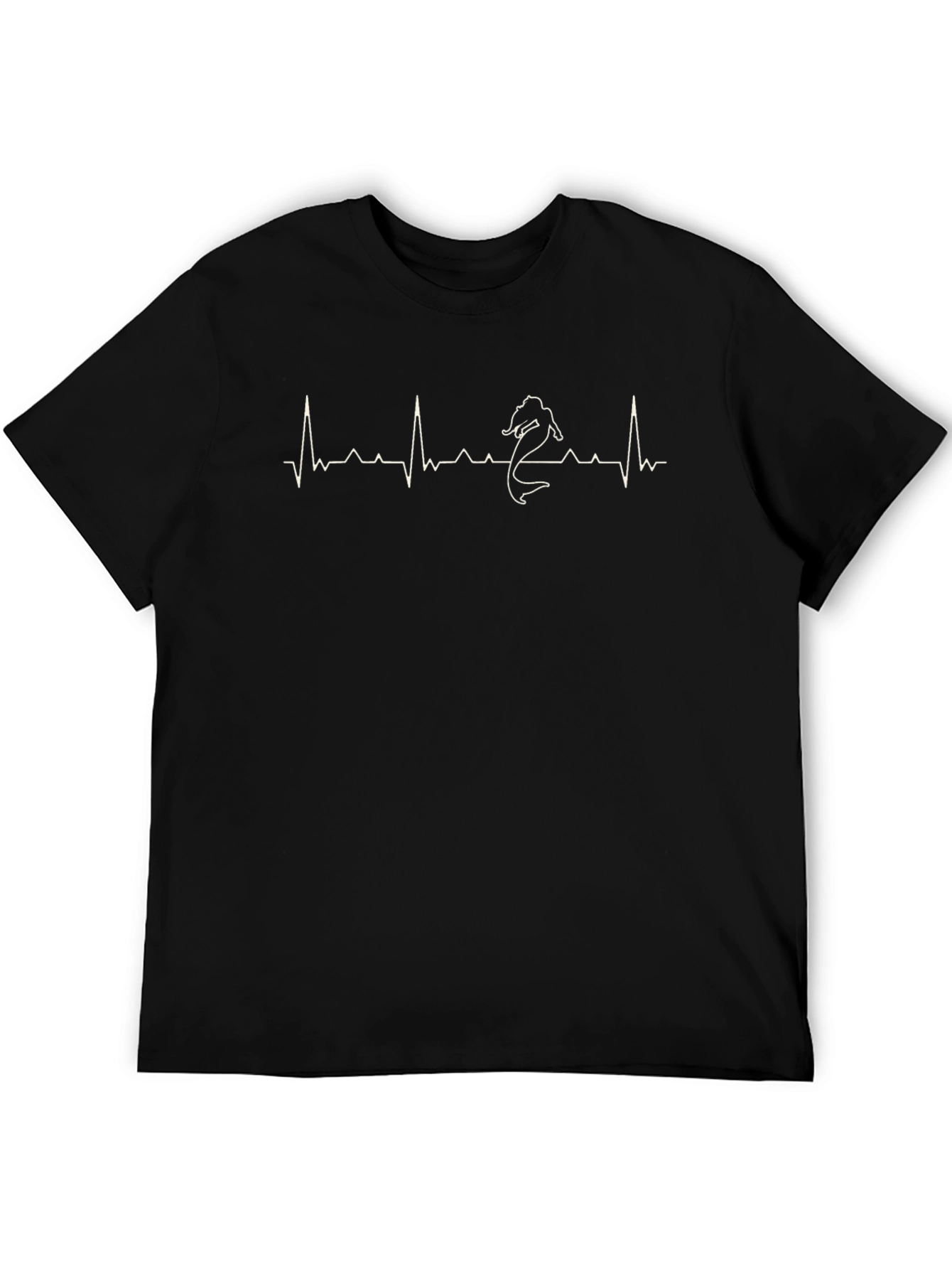 Mermaid Heartbeat T-Shirt - Black Graphic Tee