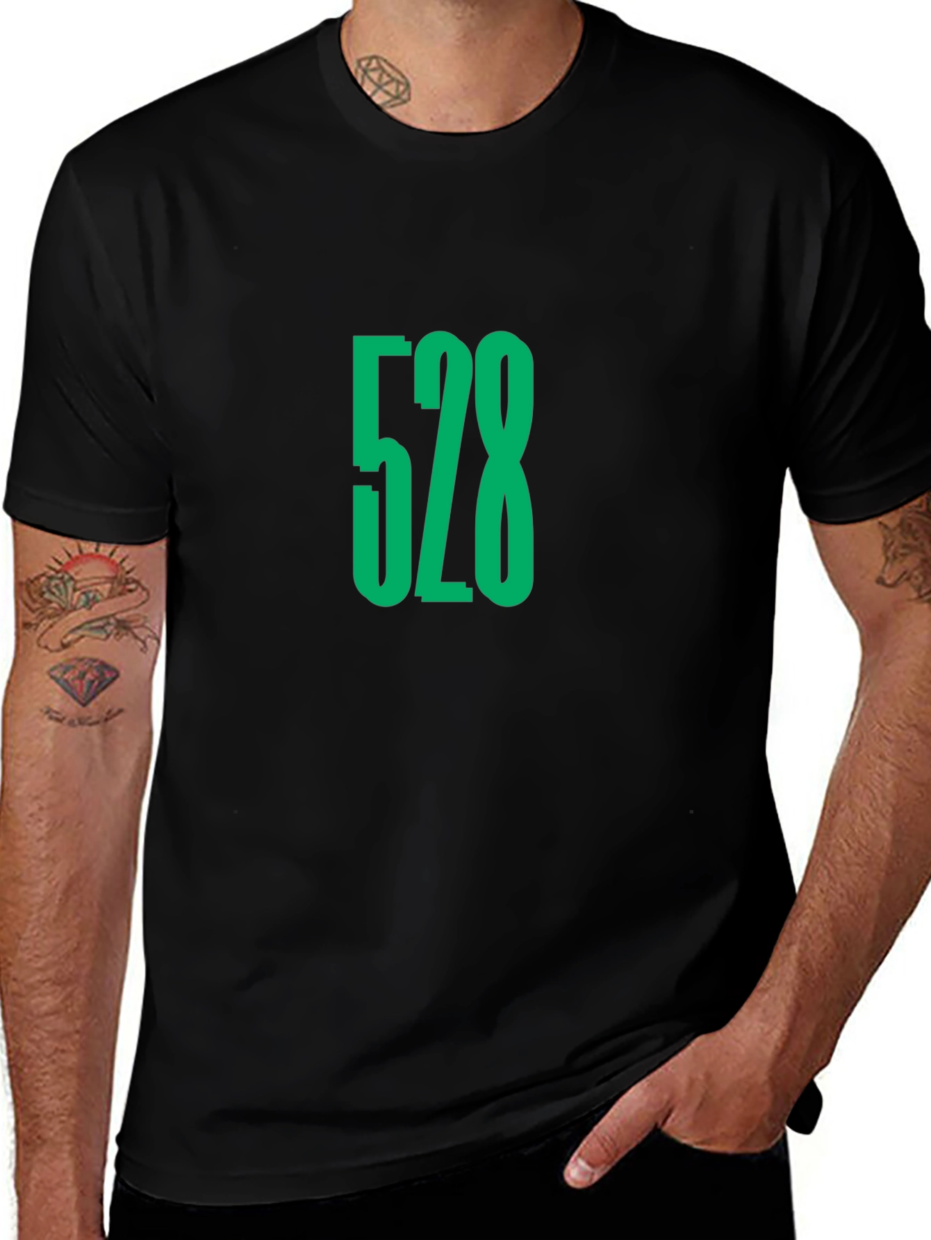 528 Graphic Tee - Black Cotton Comfort Fit