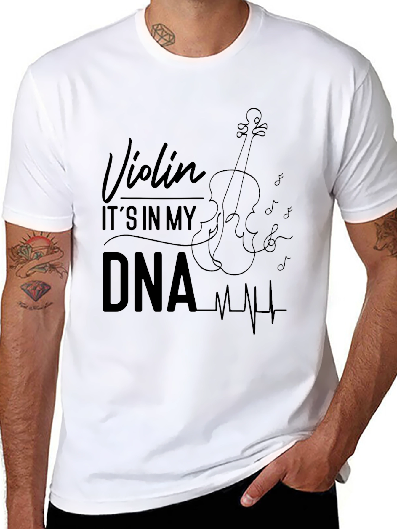 Violin DNA Graphic T-Shirt - Music Lover Tee