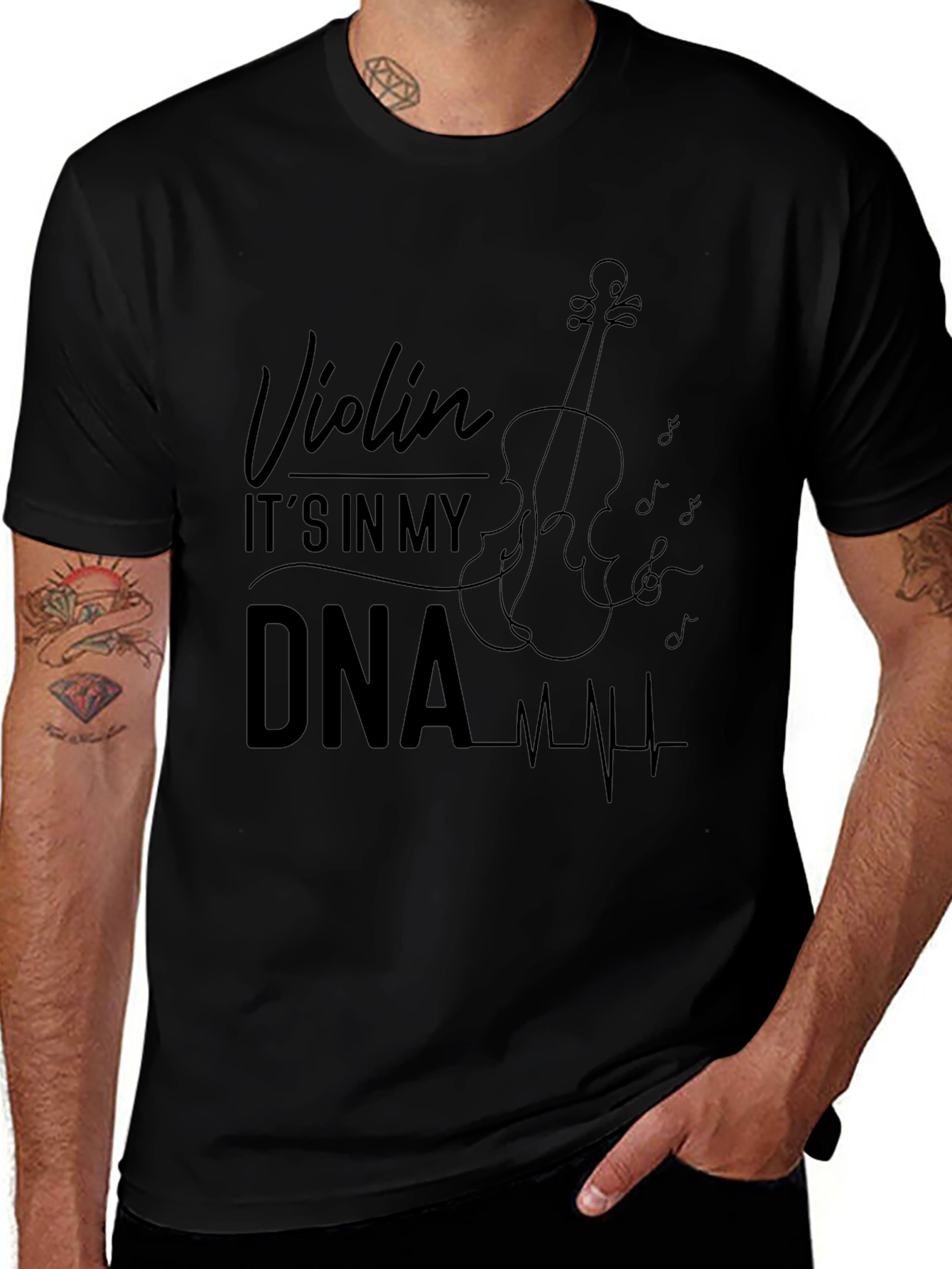Violin DNA Graphic T-Shirt - Music Lover Tee
