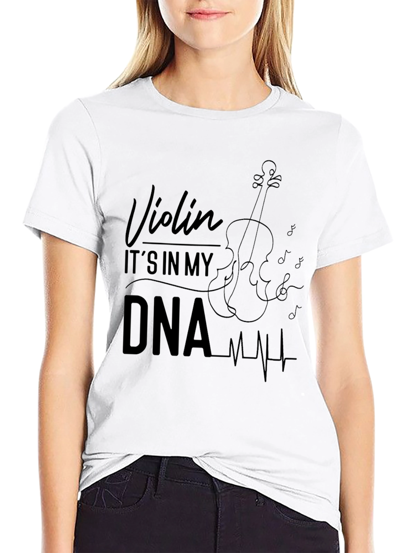 Violin DNA Graphic T-Shirt - Music Lover Tee