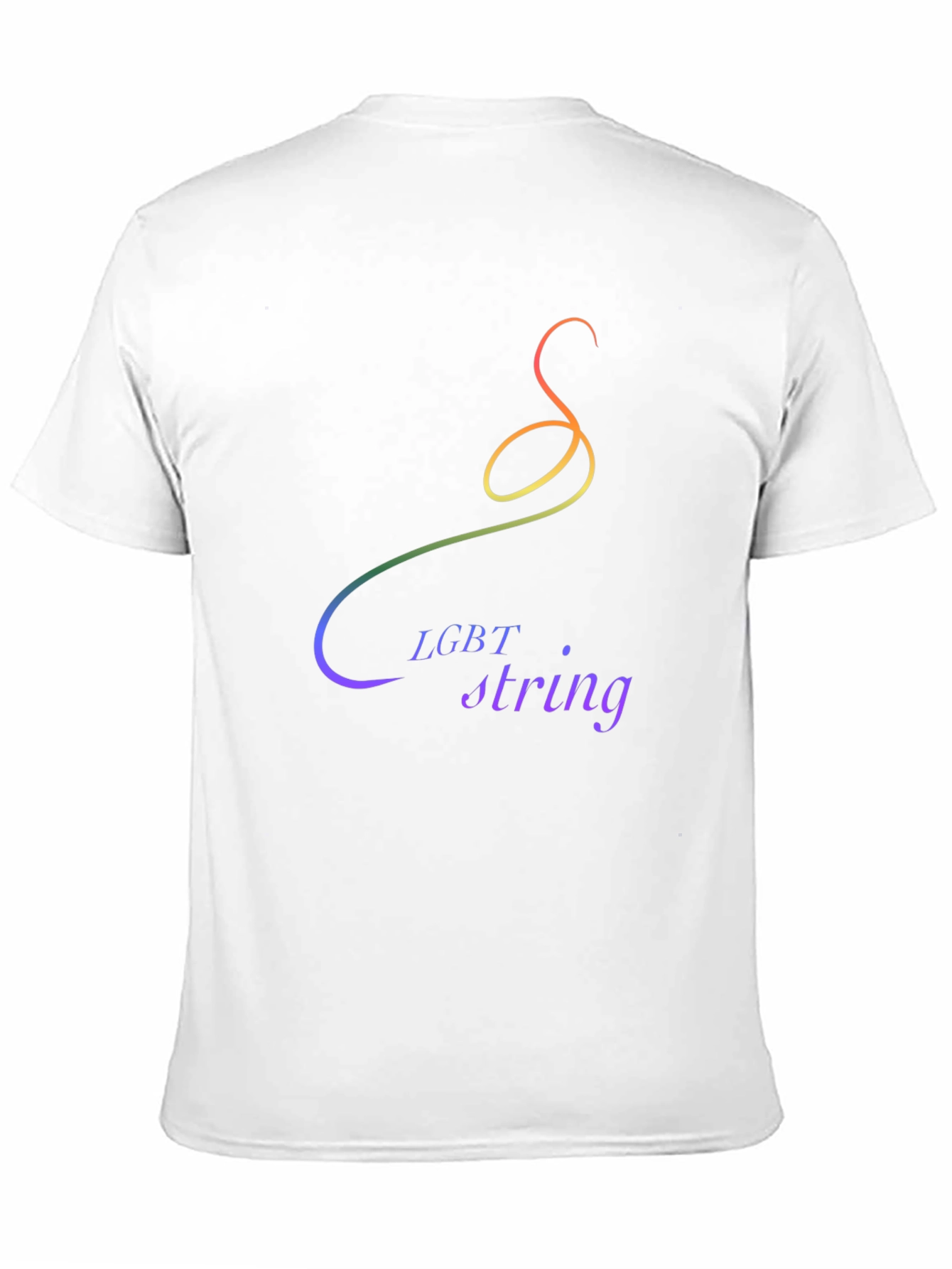 LGBT String Graphic Tee - Pride Rainbow Design