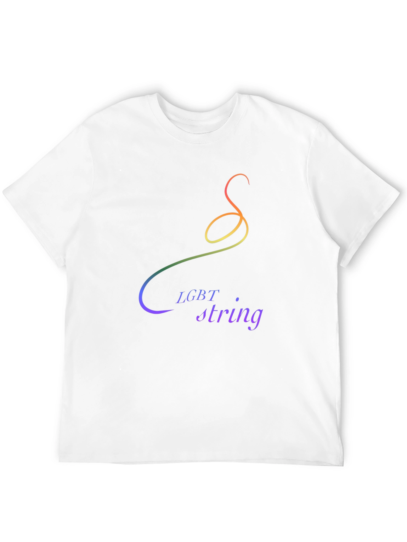 LGBT String Graphic Tee - Pride Rainbow Design