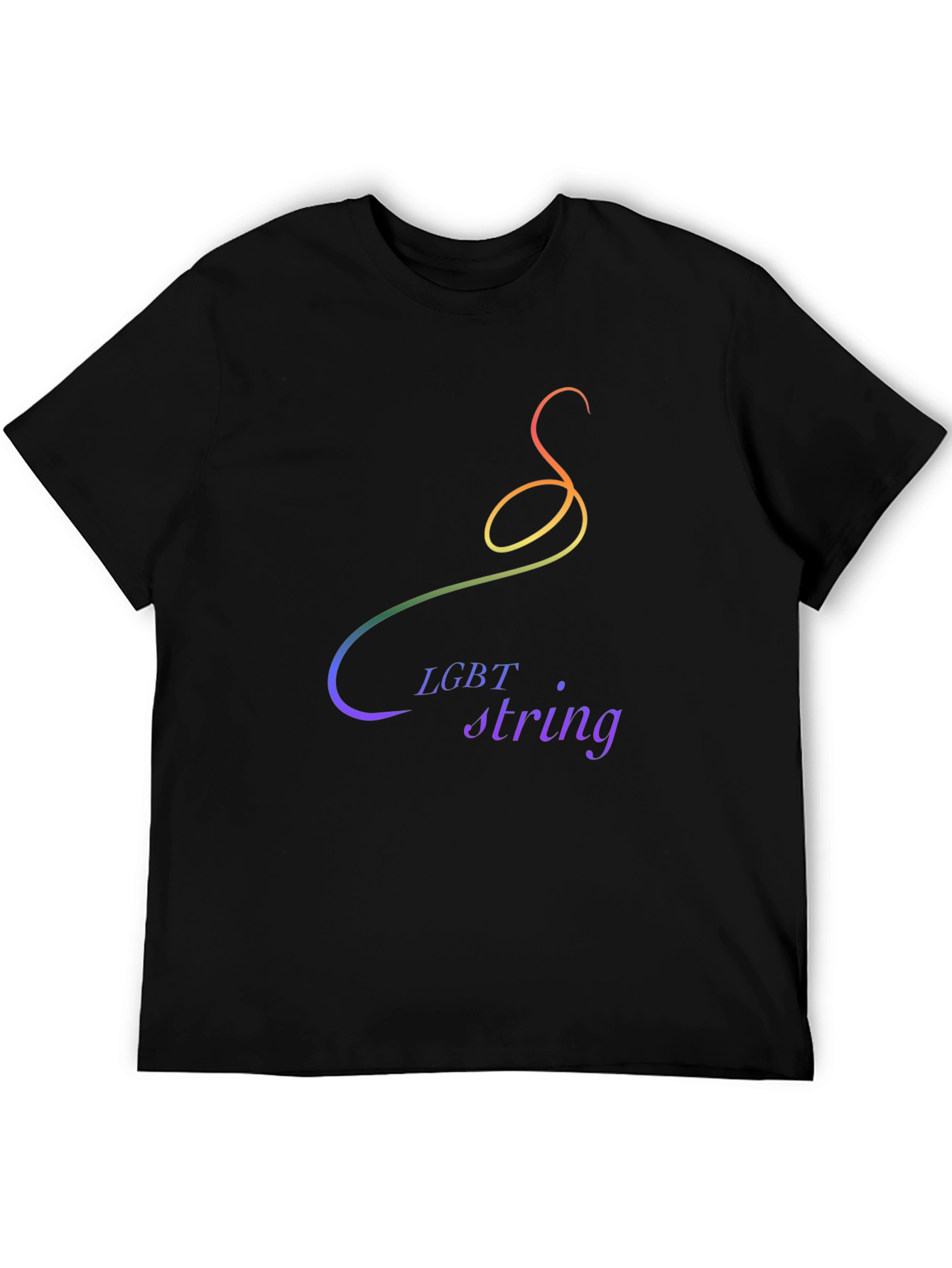 LGBT String Graphic Tee - Pride Rainbow Design