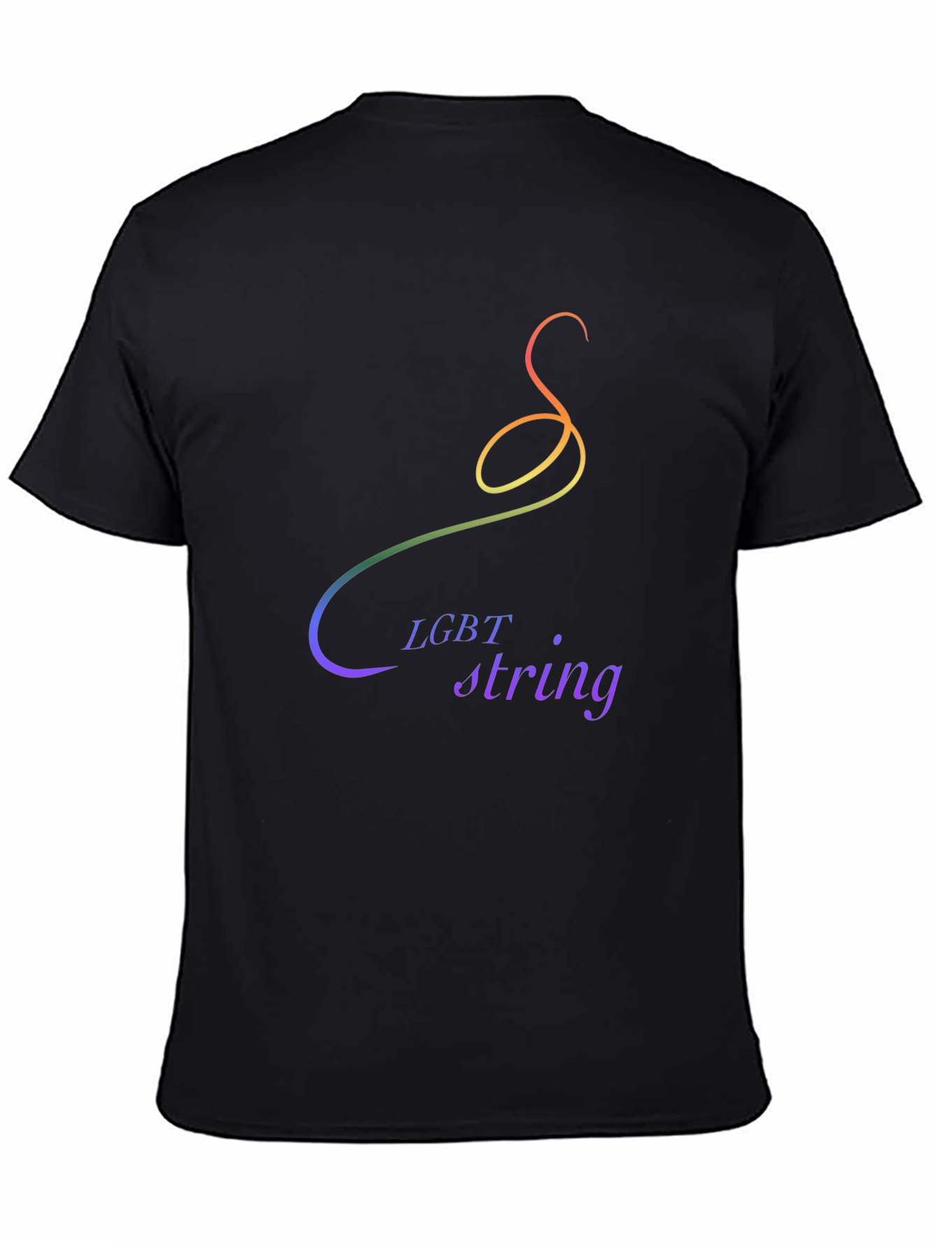 LGBT String Graphic Tee - Pride Rainbow Design